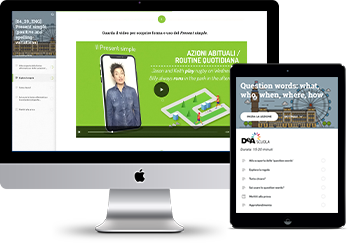 Una contenuto deaflix mostrato sullo schermo di un tablet e di un computer.